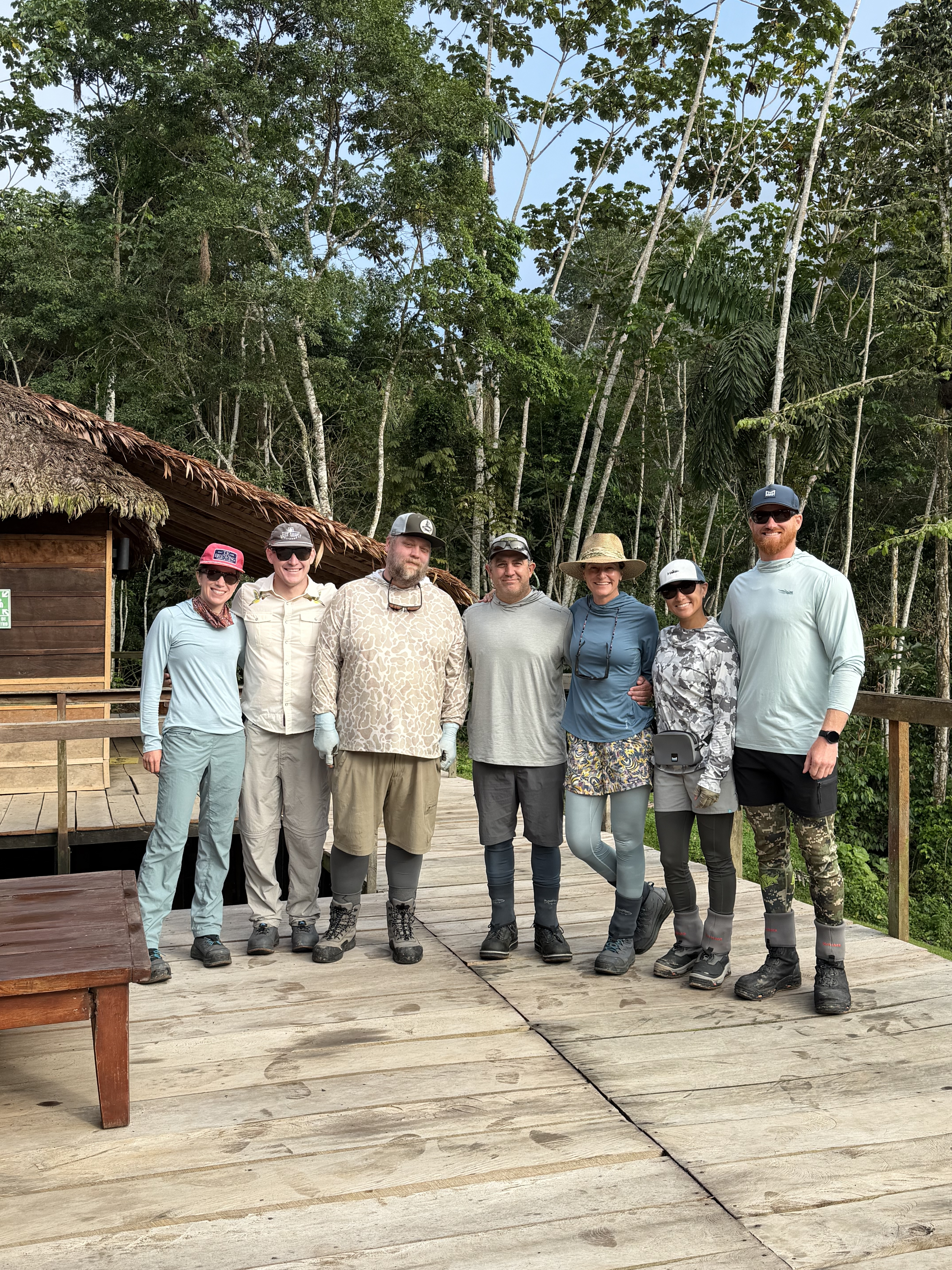 The seven guests of Week 10 together at Sécure Lodge