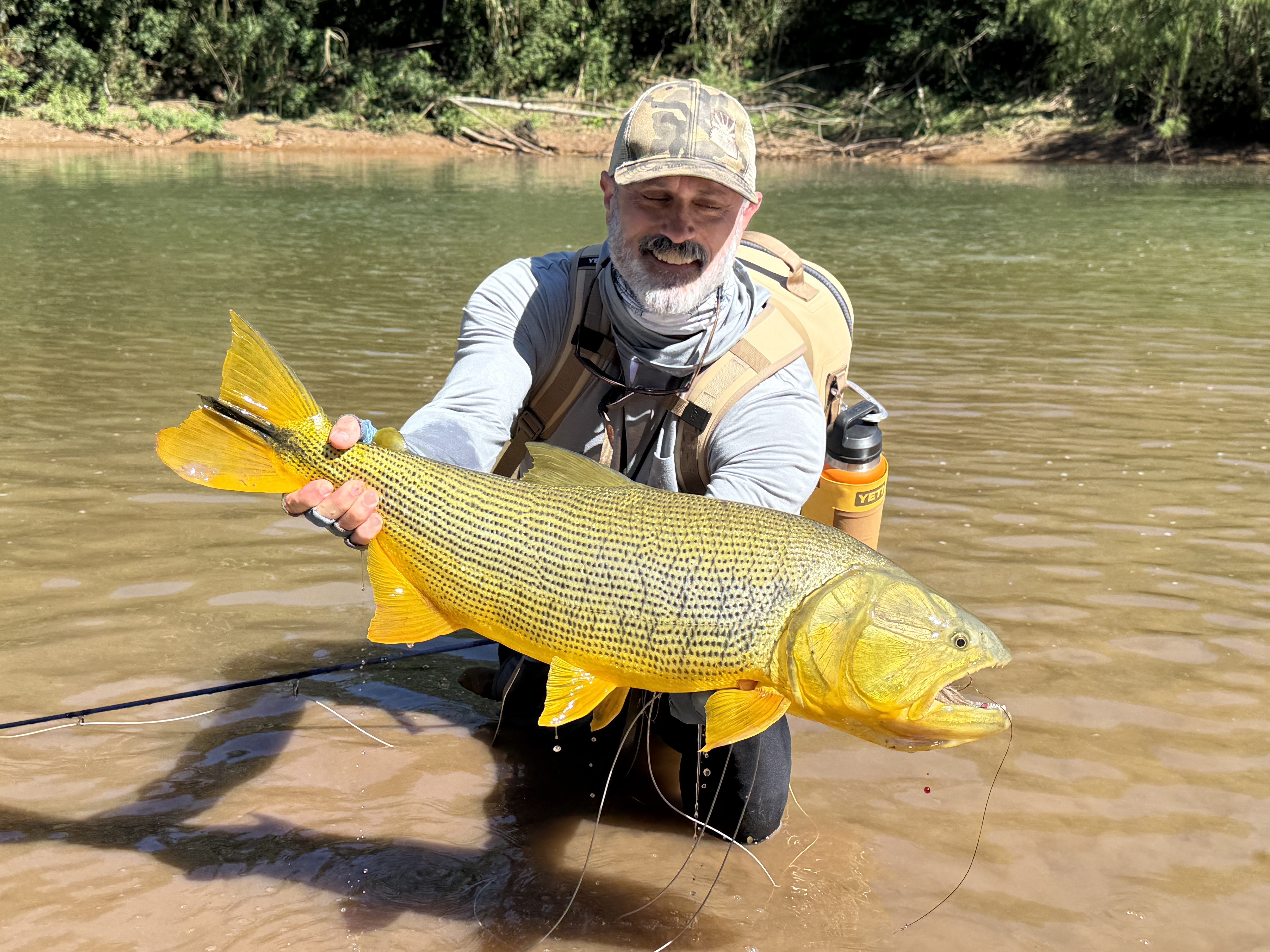Keith with the large dorado he landed on the first cast of his trip