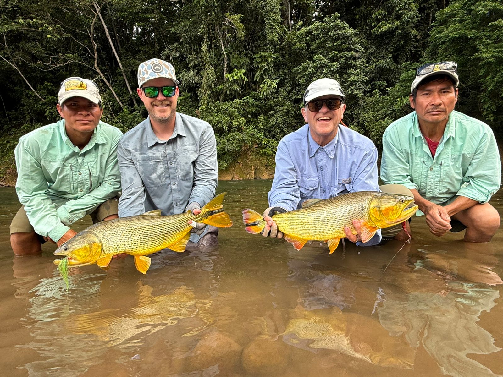 Dorados landed on repaired fly lines