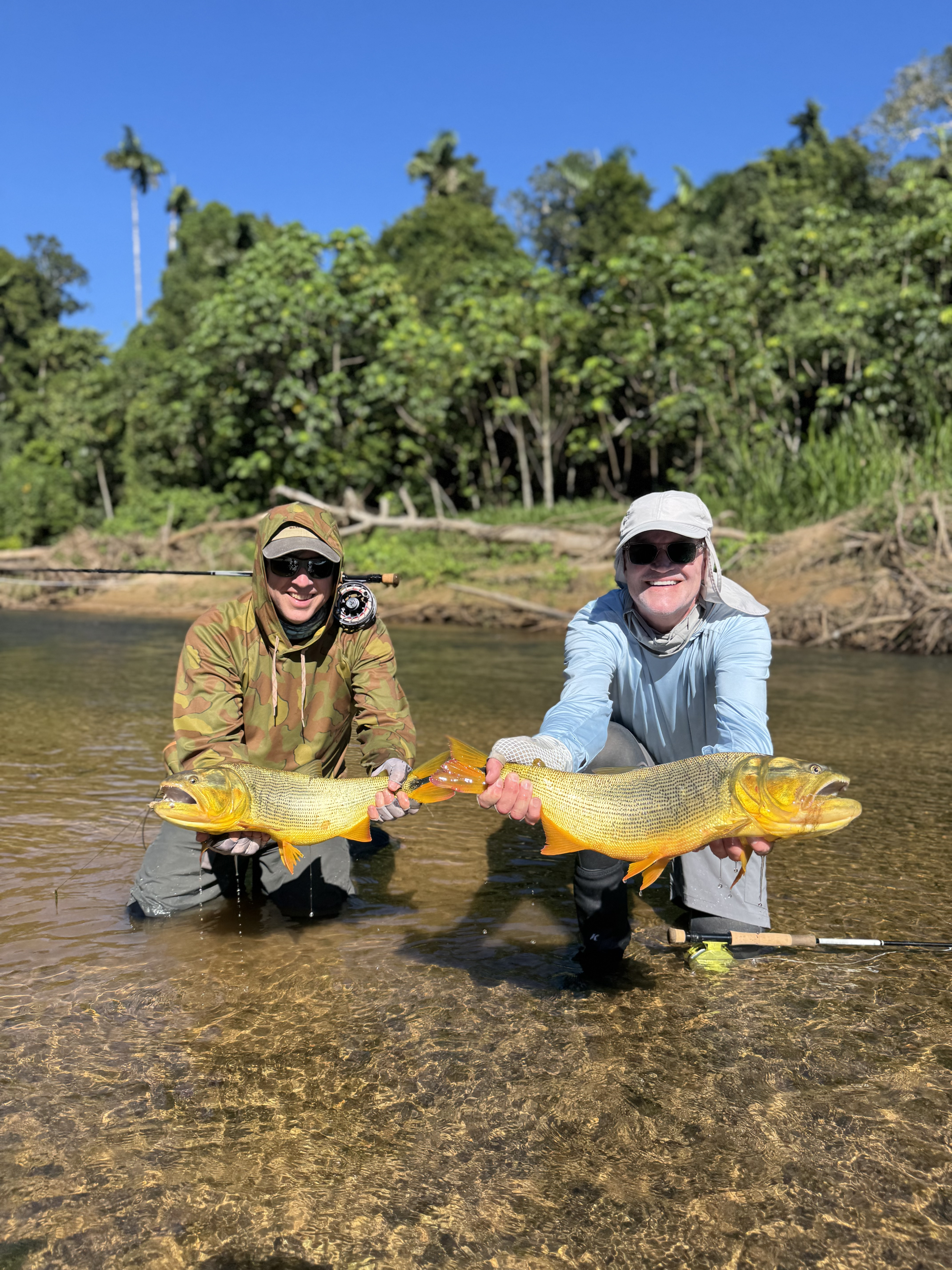 A double hook-up of dorado on Agua Negra