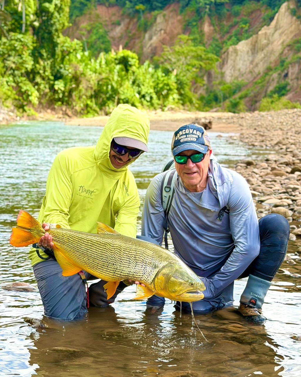 A pacú brought to hand on Pluma's rivers