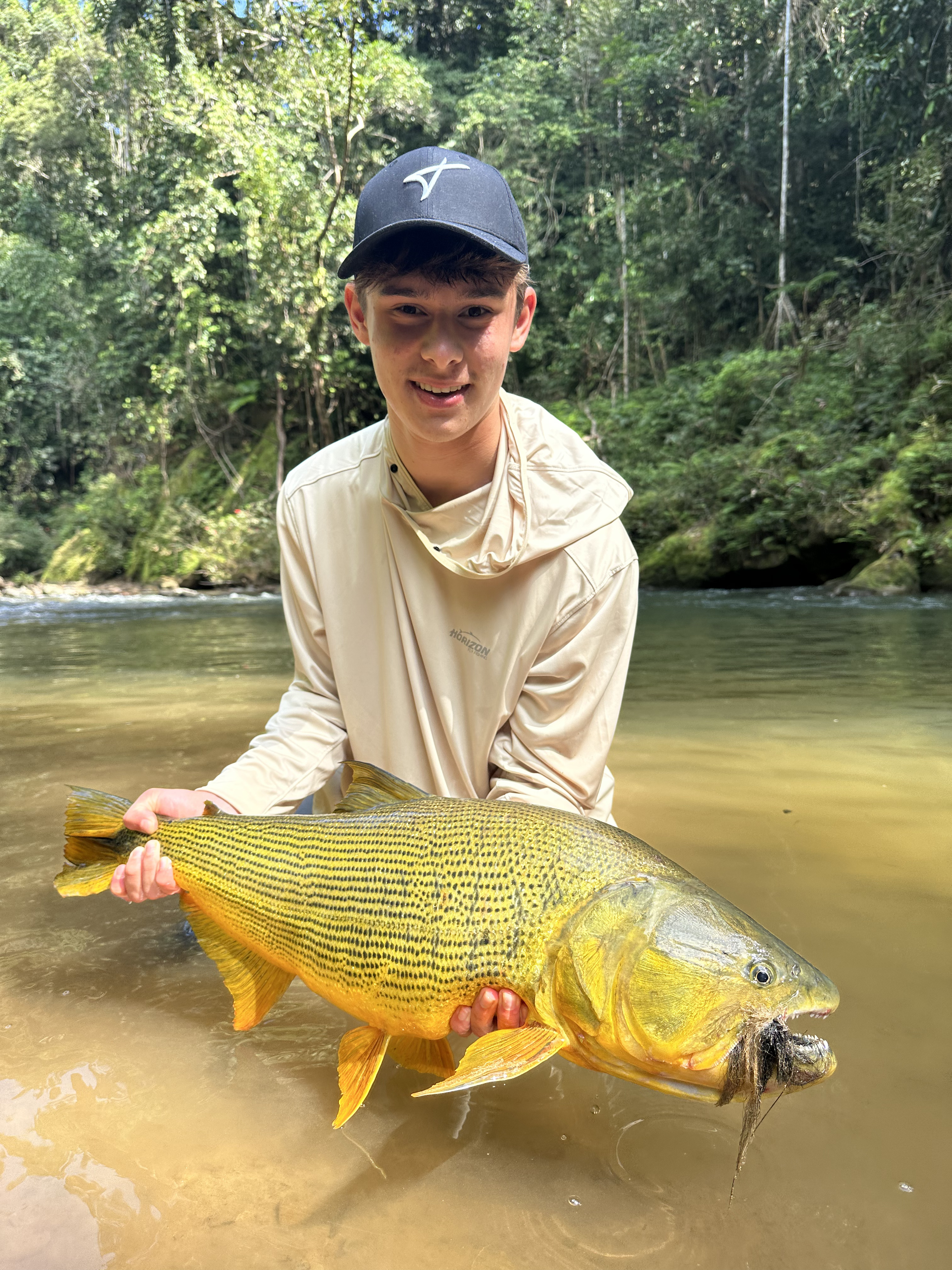 Sixteen-year-old Alexander with his beautifully proportioned 7-kilogram dorado