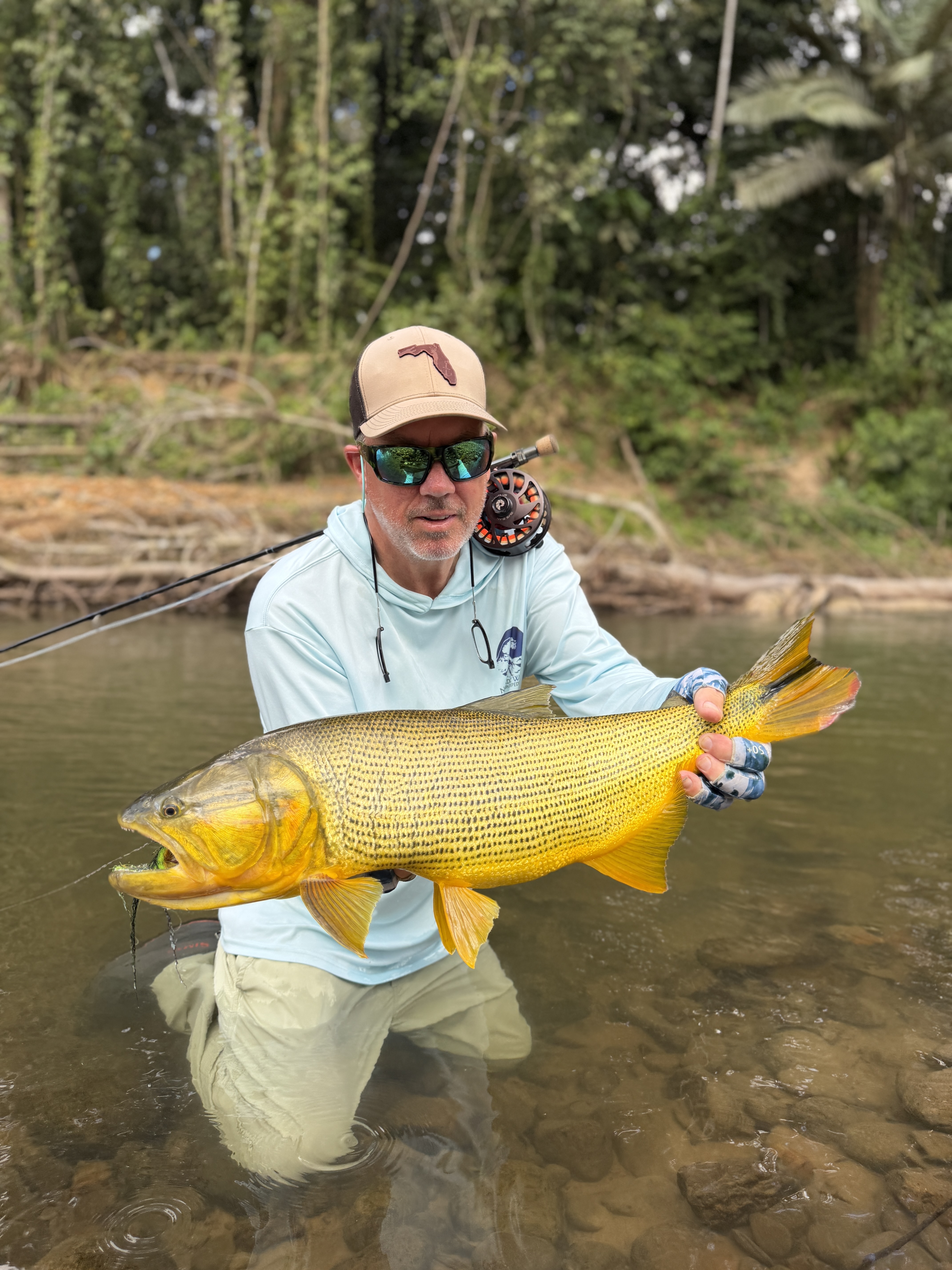 Glenn with the dorado he spotted and landed at sight on the Agua Negra