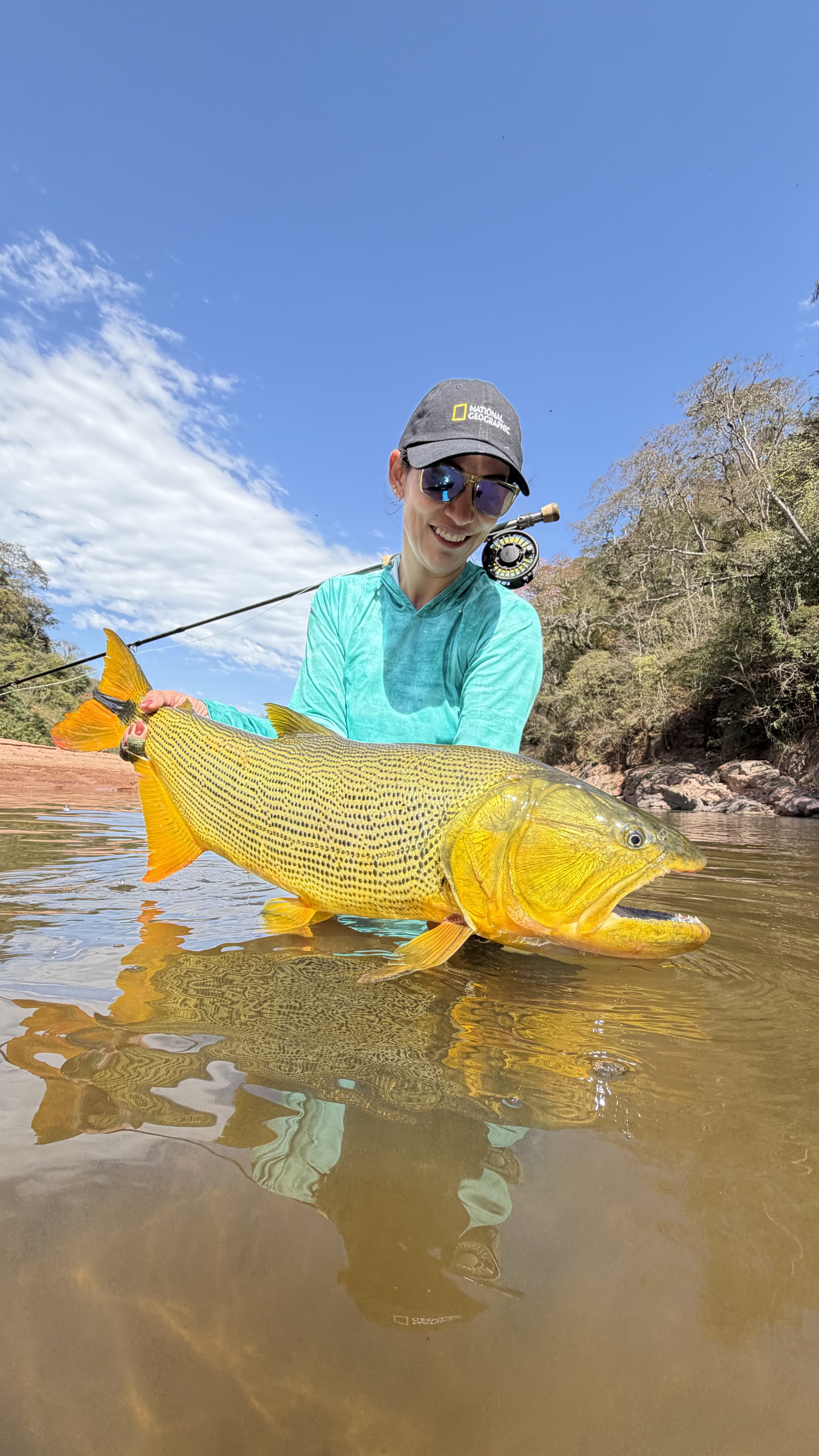 Michela with her golden dorado