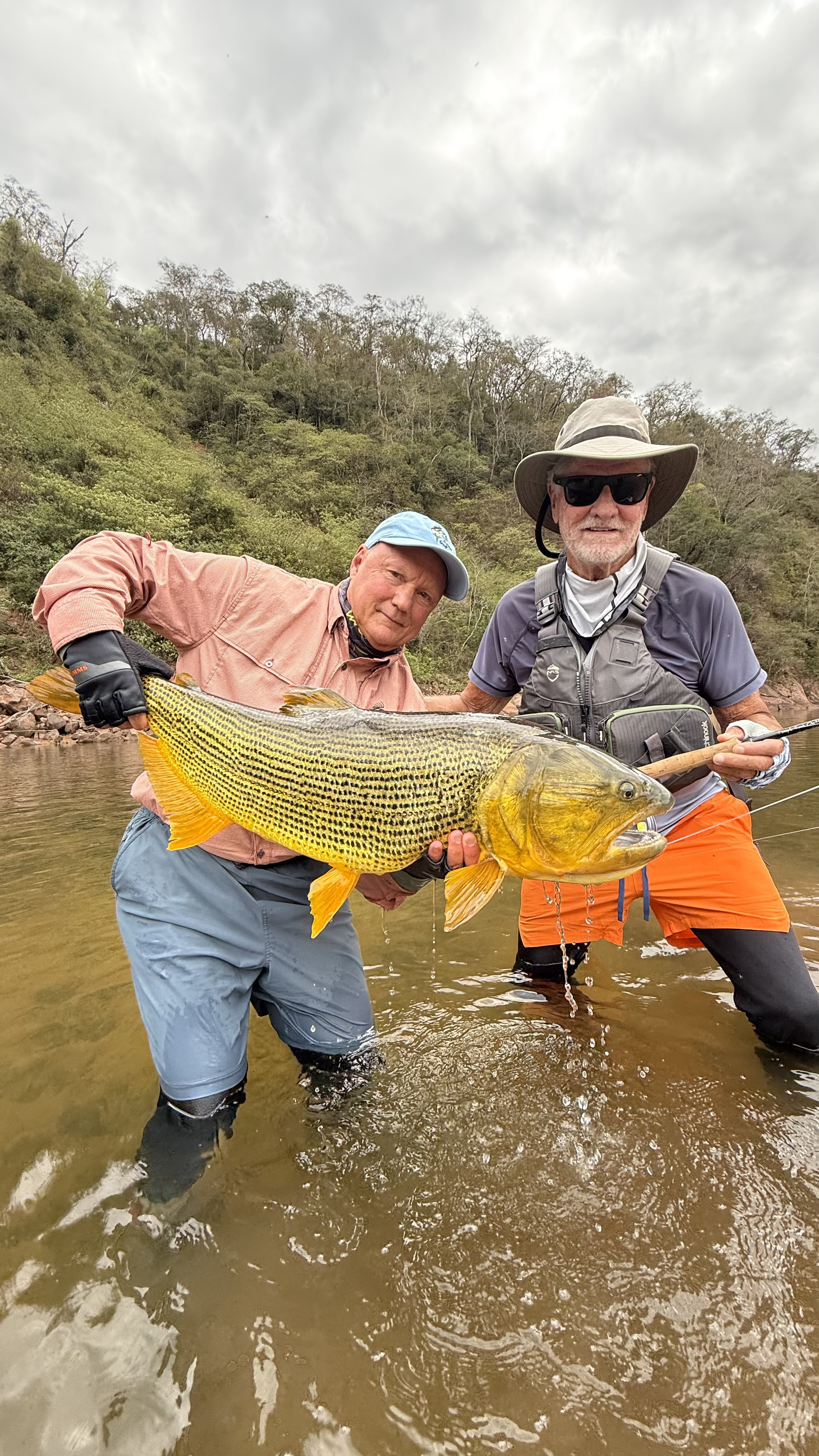 Tom with the female dorado of around 90 cm