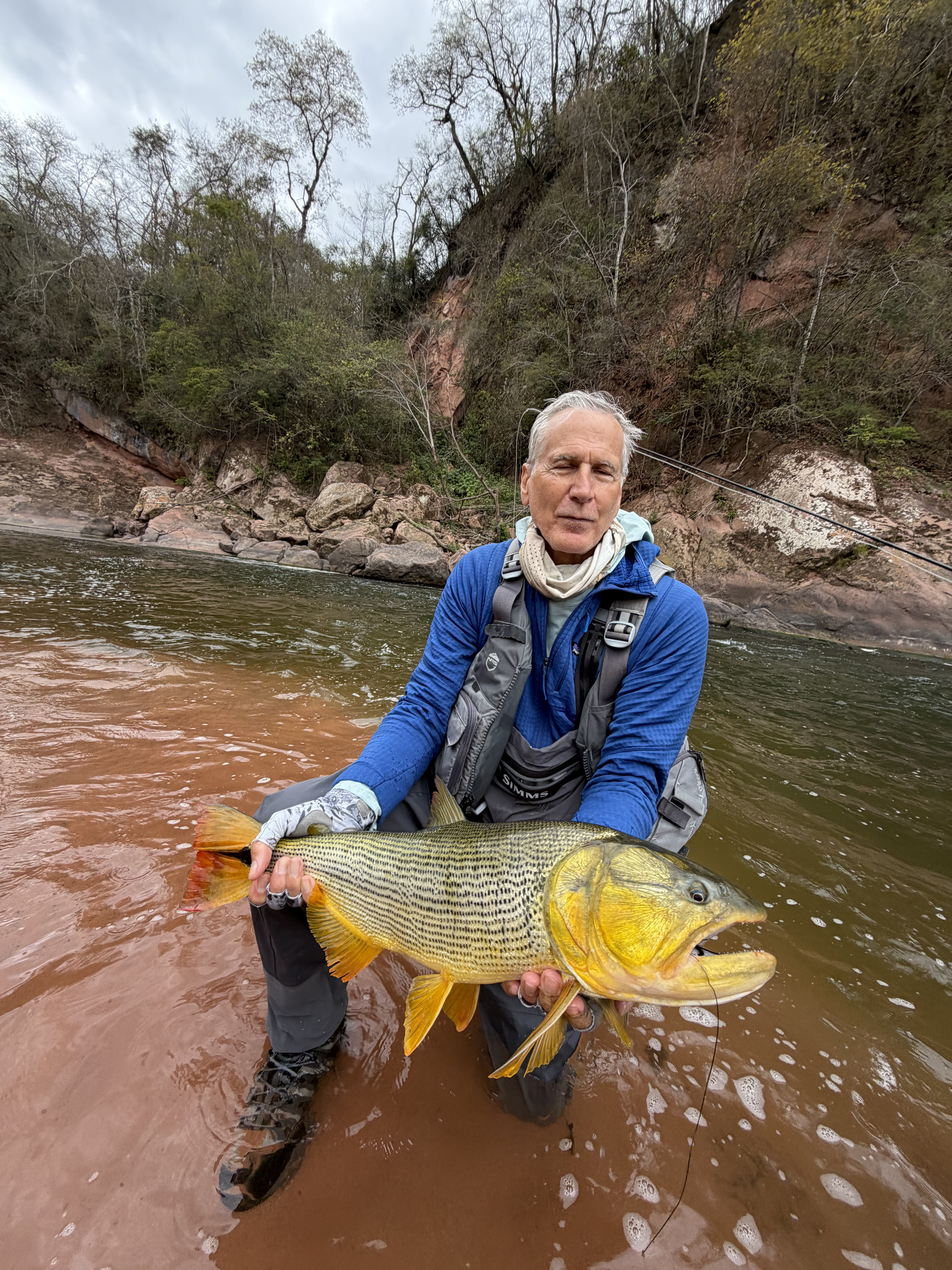Bill with one of the first dorado of the week, landed on a cold morning